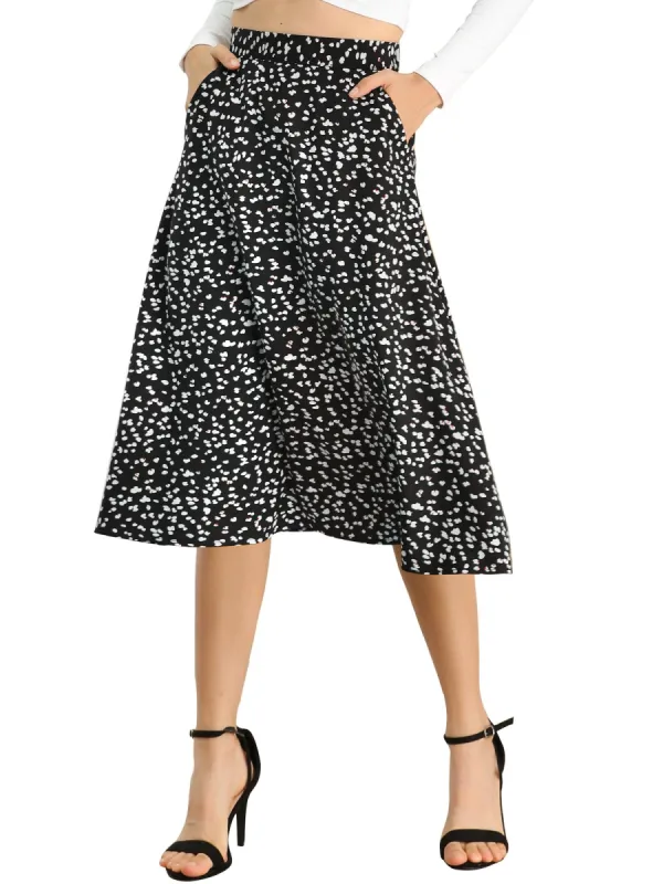 Women's Floral Print A-Line Midi Skirt Chiffon Summer Vintage Skirts sold by Allegra K