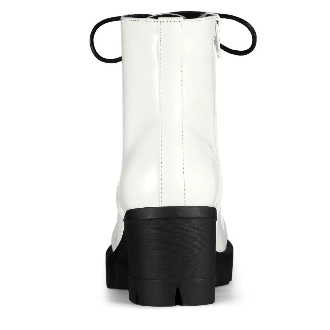 Lace Up Decor Side Zipper Platform Chunky Heel Combat Boots sold by Allegra K product image thumbnail 5