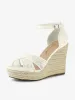 Lace Strapy Round Toe Espadrilles Wedges Sandals sold by Allegra K