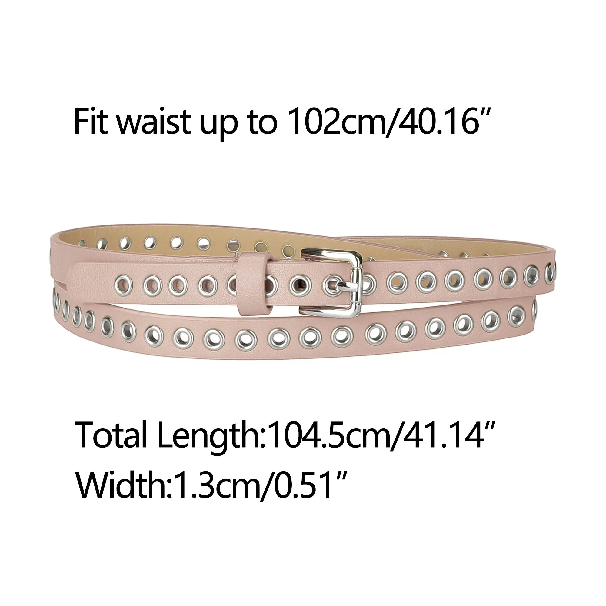 Grommet Belt Leather Skinny Plus Size Waist Belts Punk Rock Style sold by Allegra K product image thumbnail 3