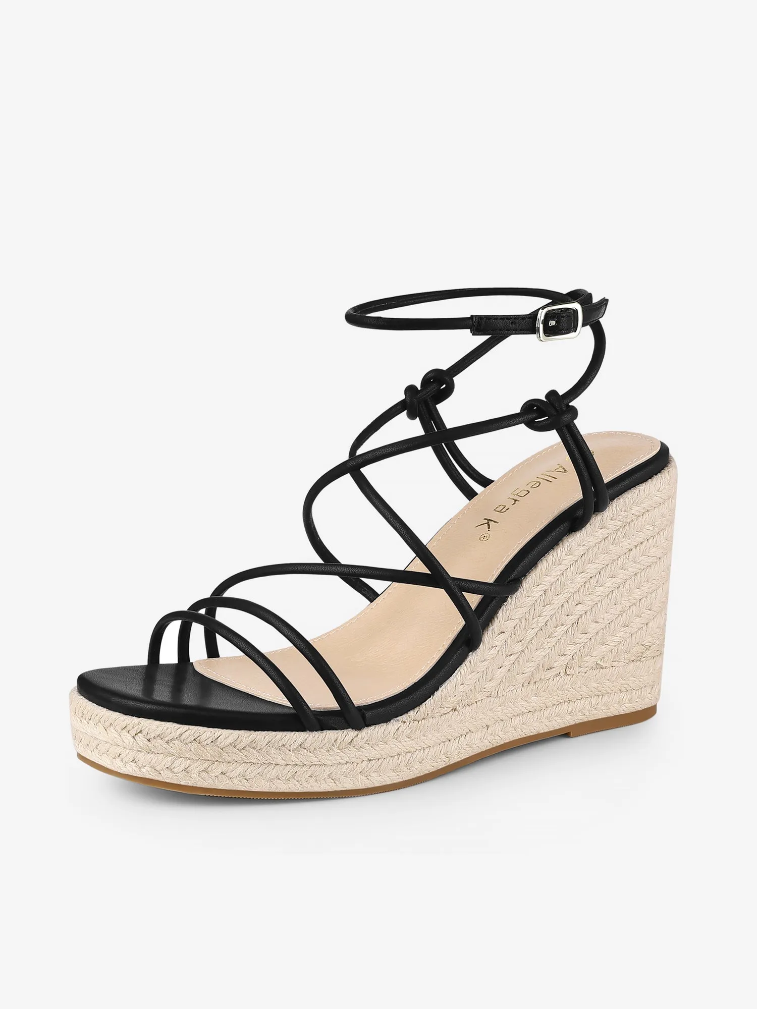 Women's Platform Square Toe Espadrilles Wedge Strappy Sandals sold by Allegra K