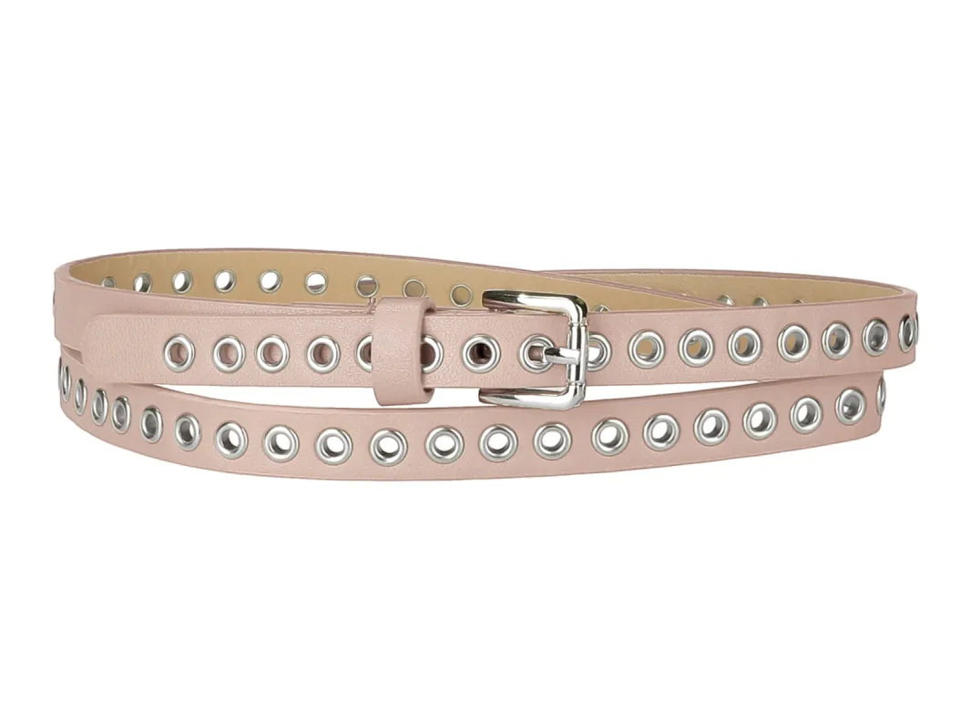 Grommet Belt Leather Skinny Plus Size Waist Belts Punk Rock Style sold by Allegra K