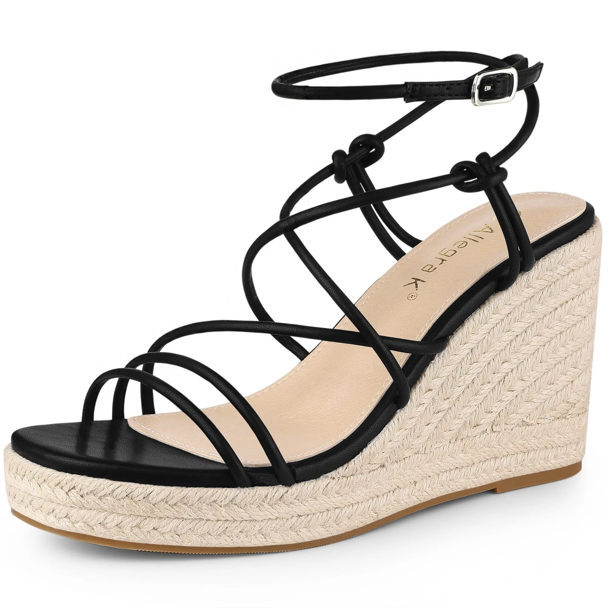 Women's Platform Square Toe Espadrilles Wedge Strappy Sandals sold by Allegra K product image thumbnail 2