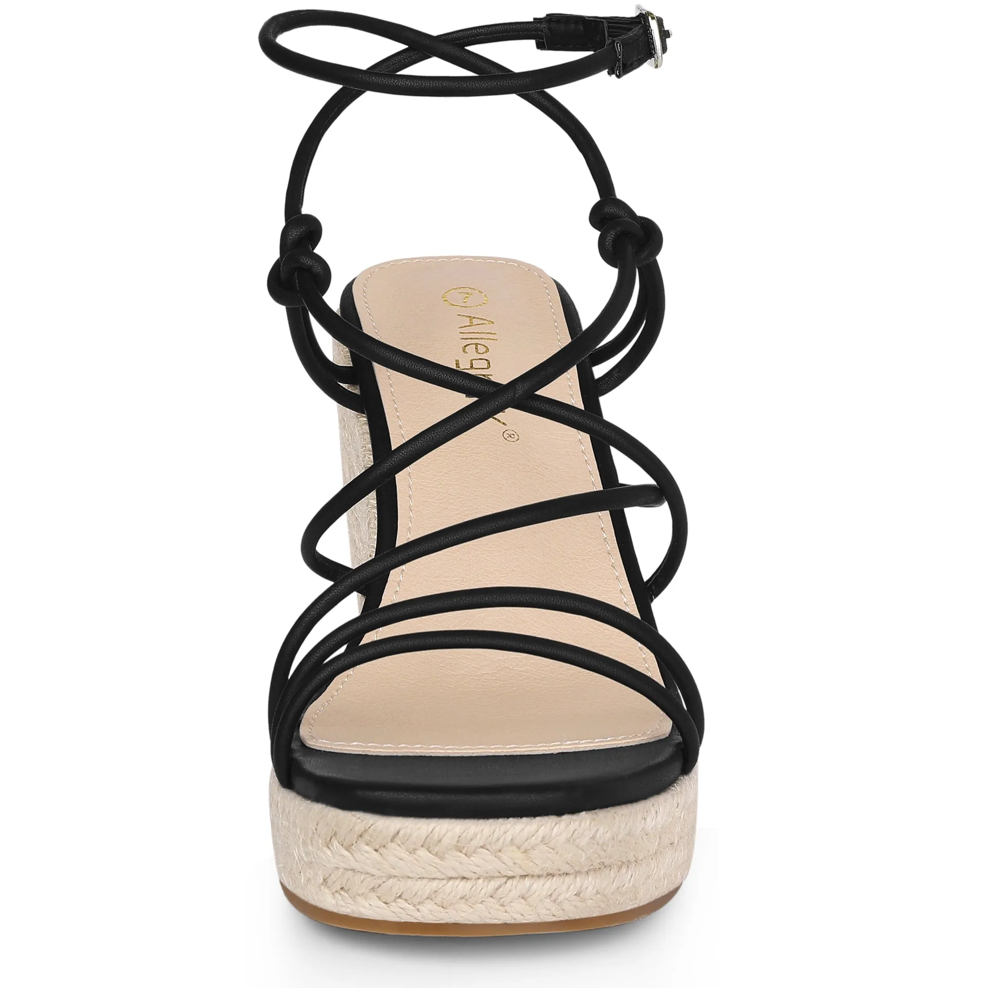 Women's Platform Square Toe Espadrilles Wedge Strappy Sandals sold by Allegra K product image thumbnail 4
