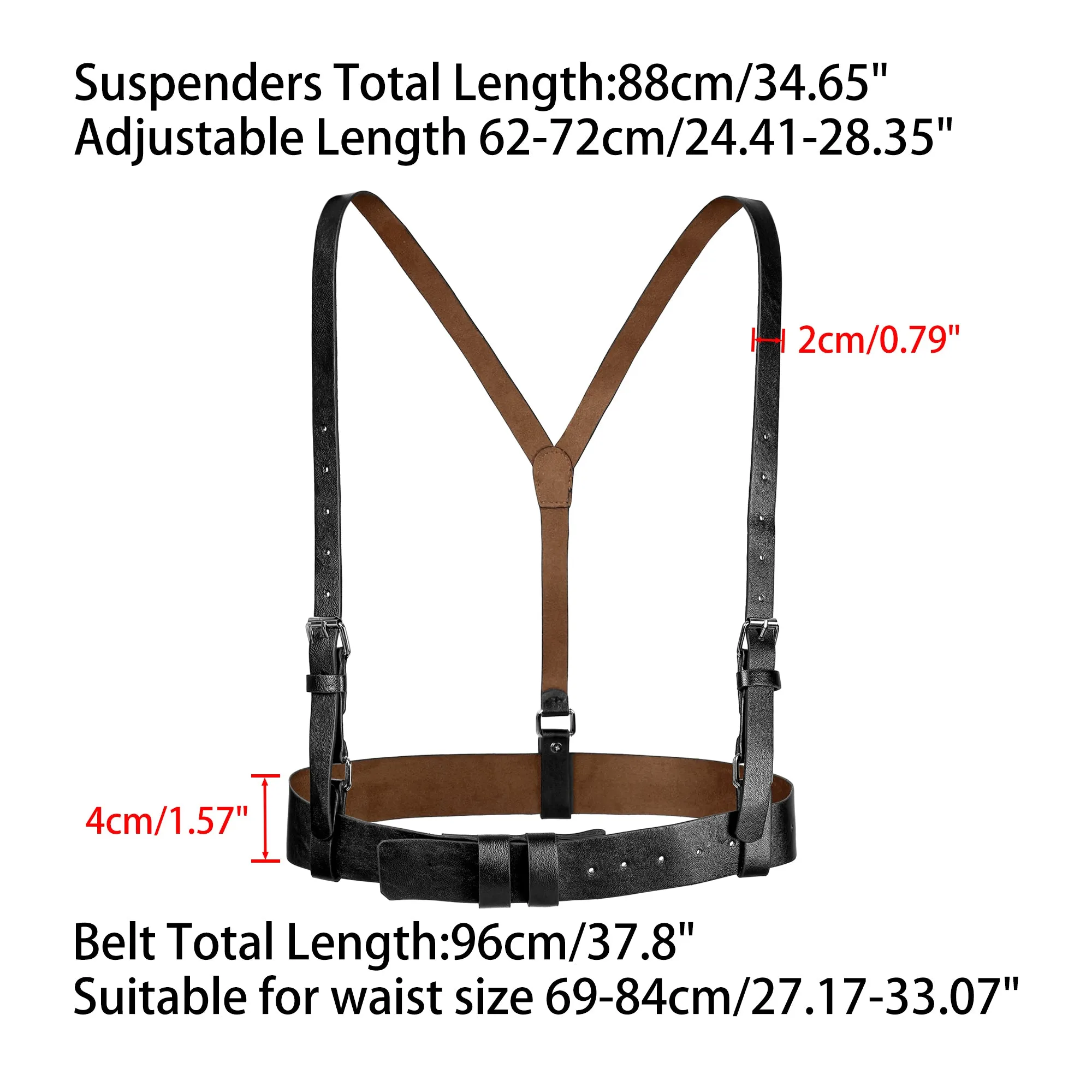 Vintage PU Leather Y Suspenders Adjustable Holes Belts sold by Allegra K product image thumbnail 5