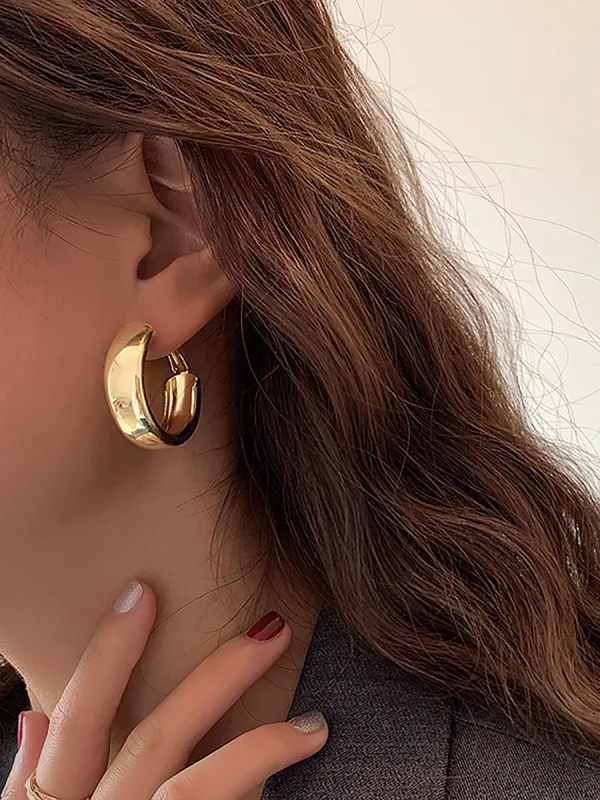 Metal Geometric Elegant Commuter Earrings sold by Allegra K