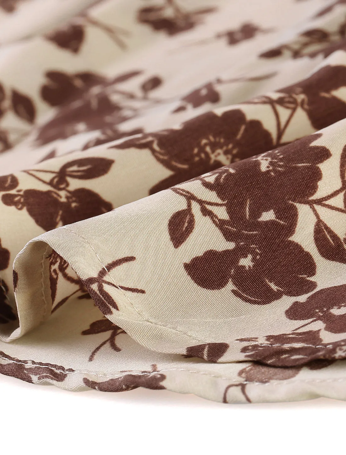 Ruffle Stand Collar Floral Print Long Sleeve Blouse Top sold by Allegra K product image thumbnail 5