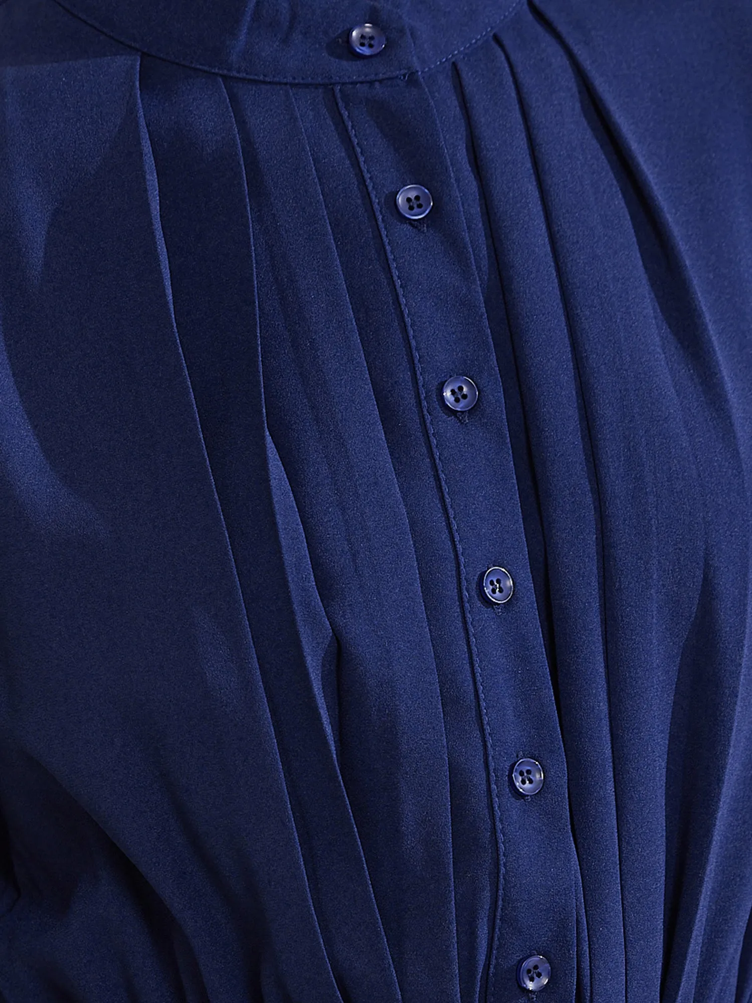 Long Sleeve Mock Neck A-Line Midi Pleated Shirt Dress sold by Allegra K product image thumbnail 4