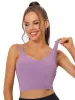 Women's Sports Bra Workout Fitness Longline Wireless Padded Yoga Tank Tops with Medium Support sold by Allegra K