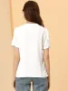 Casual Sweetheart Neck Button Front Contrast Trim Chiffon Blouse sold by Allegra K