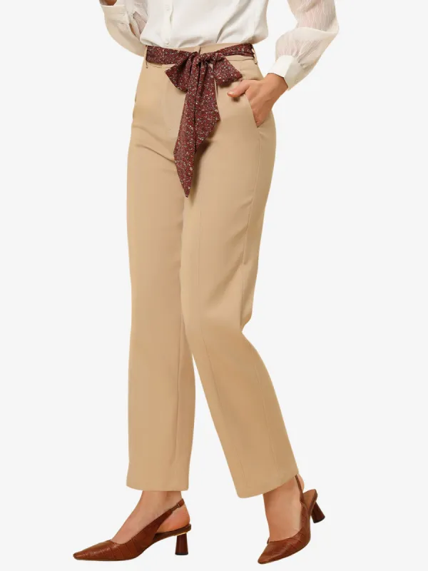 Elegant Pants Summer Elastic Back High Waisted Work Office Trousers sold by Allegra K