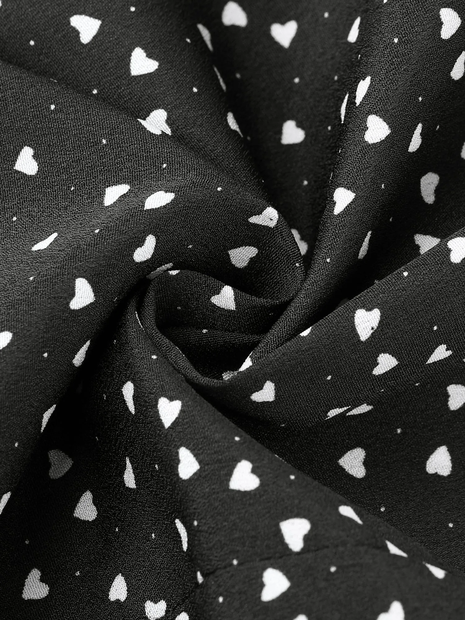 Chiffon Tie Neck Sleeveless Mesh Panel Retro Heart Shirt sold by Allegra K product image thumbnail 4