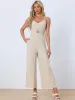 Casual Spaghetti Strap Cut Out Wide Leg Jumpsuit sold by Allegra K