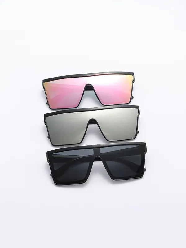 3 Packs Large Plastic Frame Square Oversize Rim Sunglasses sold by Allegra K