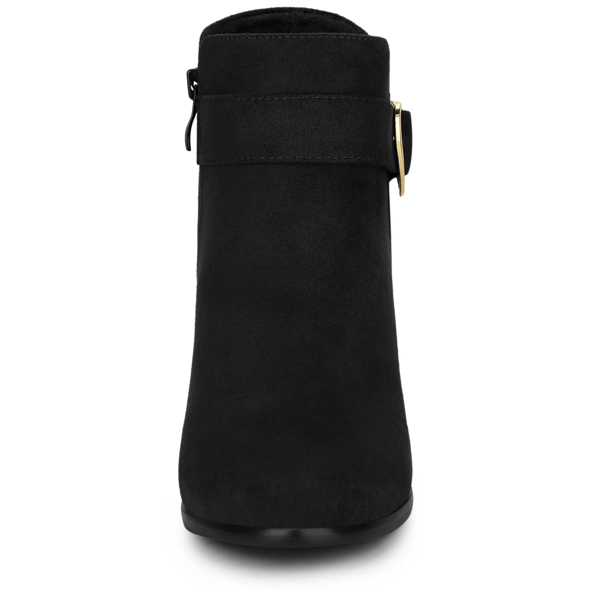 Buckle Side Zip Chunky Heel Ankle Boots sold by Allegra K product image thumbnail 4