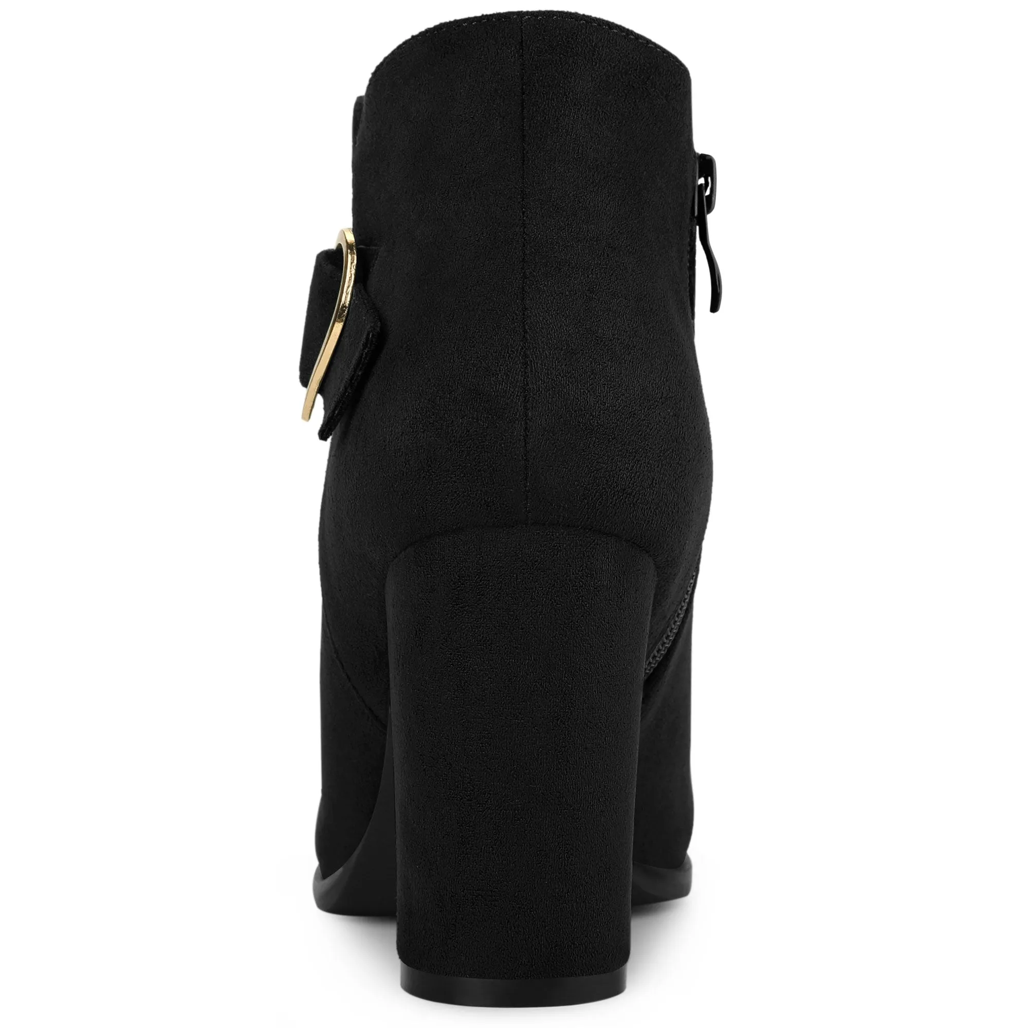 Buckle Side Zip Chunky Heel Ankle Boots sold by Allegra K product image thumbnail 5