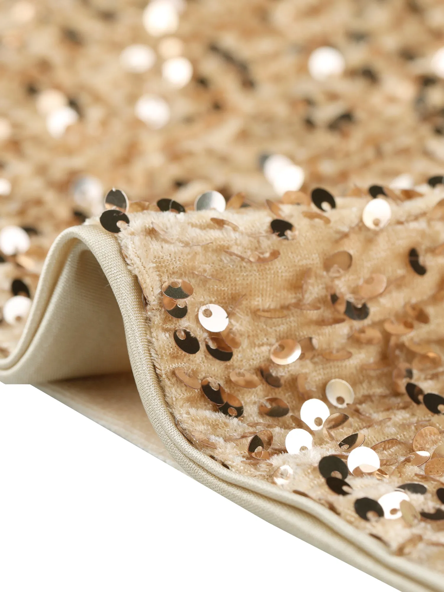 Glitter Sequin Velvet Crew Neck Short Sleeve Party Clubwear Blouse sold by Allegra K product image thumbnail 5