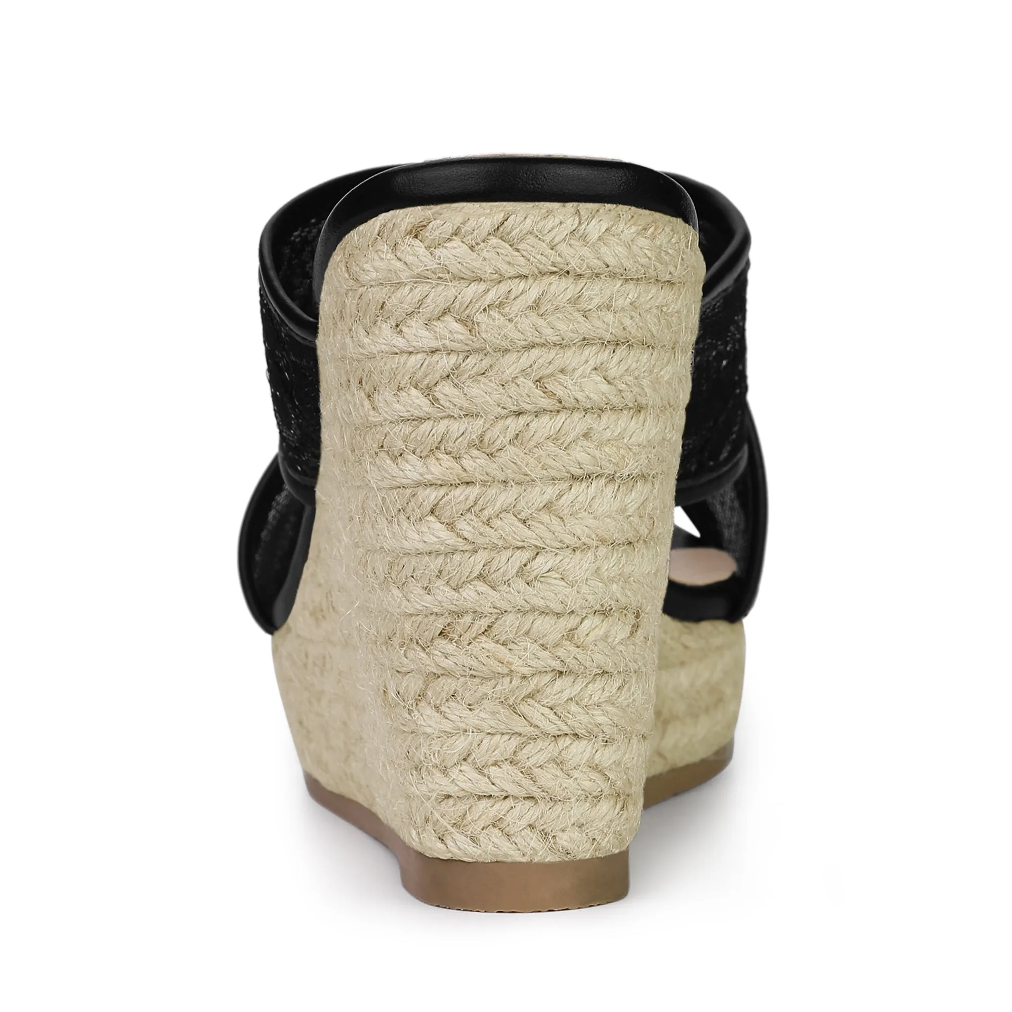 Lace Crisscross Strap Slide Wedge Espadrilles Sandals sold by Allegra K product image thumbnail 4