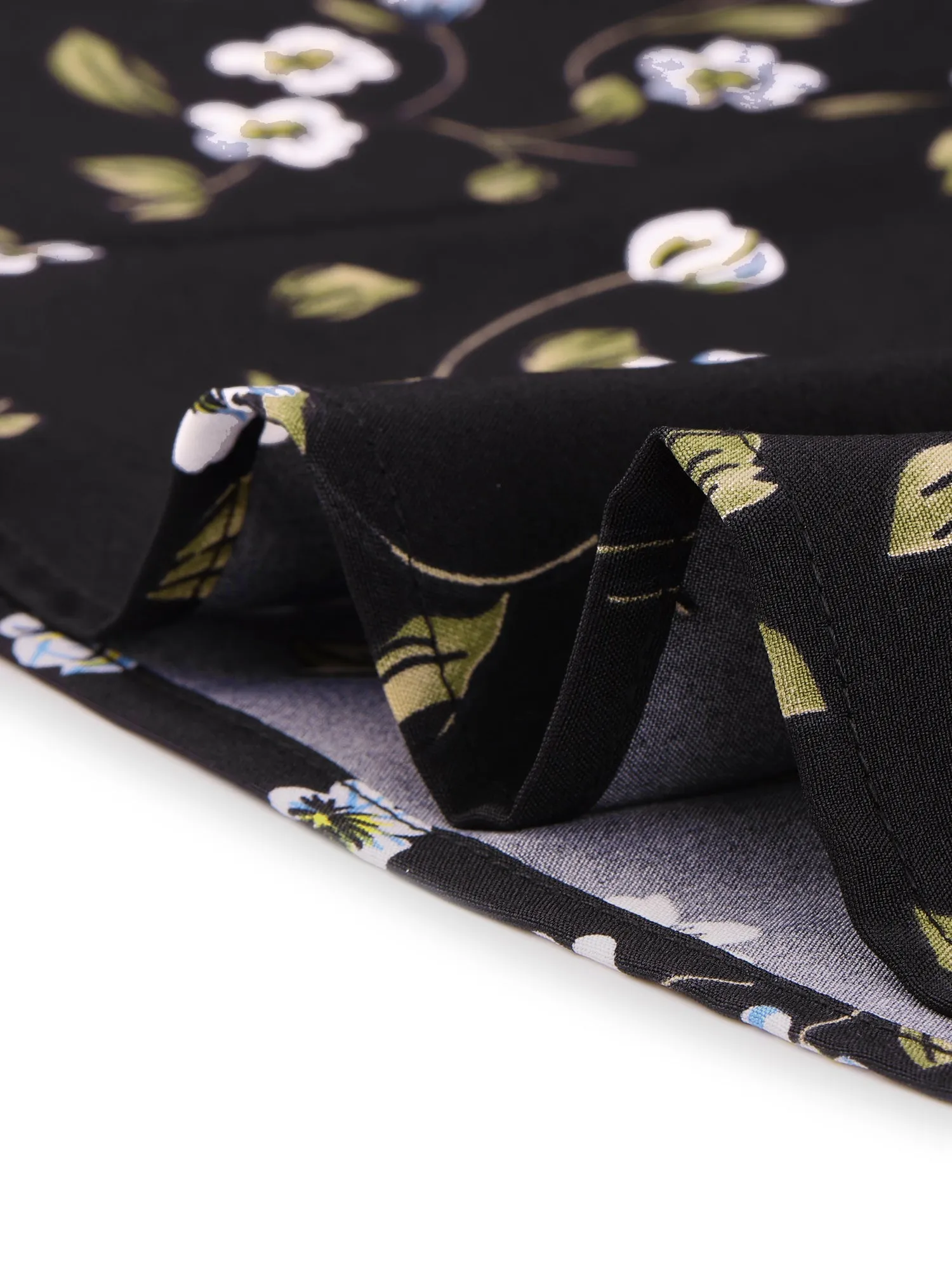 Floral Vintage Ruffled Short Sleeve Peter Pan Blouse sold by Allegra K product image thumbnail 5