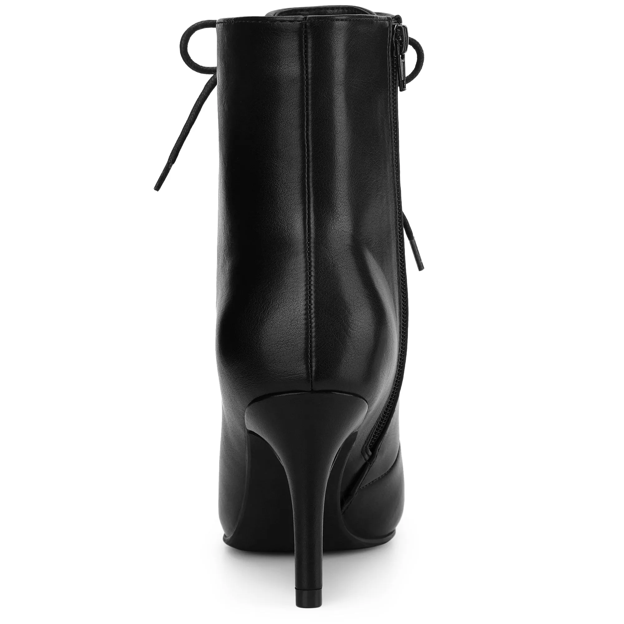 Women's Lace Up Pointed Toe Stiletto Heels Ankle Boots sold by Allegra K product image thumbnail 3