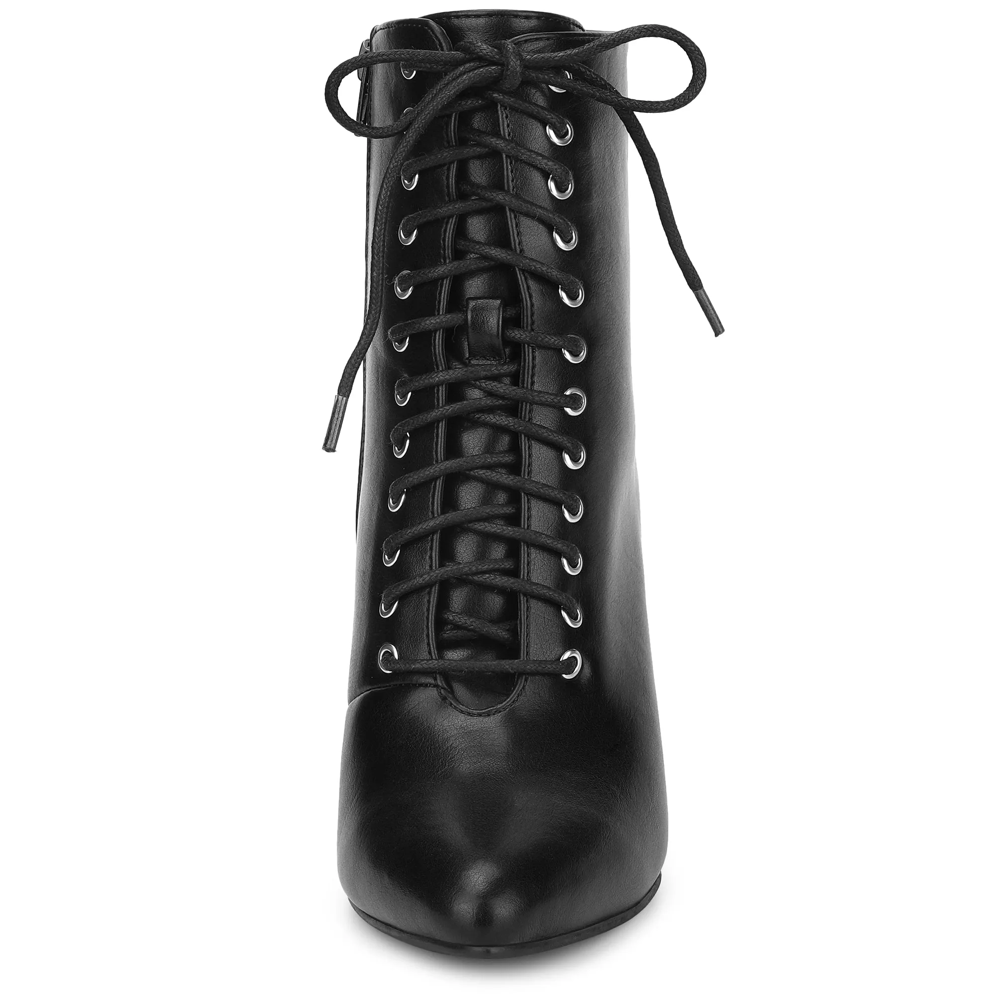 Women's Lace Up Pointed Toe Stiletto Heels Ankle Boots sold by Allegra K product image thumbnail 2