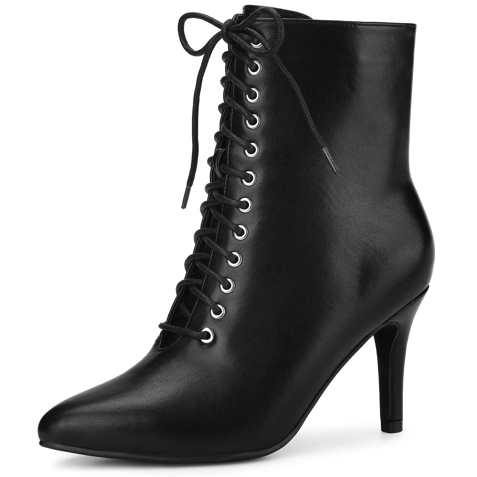 Women's Lace Up Pointed Toe Stiletto Heels Ankle Boots sold by Allegra K