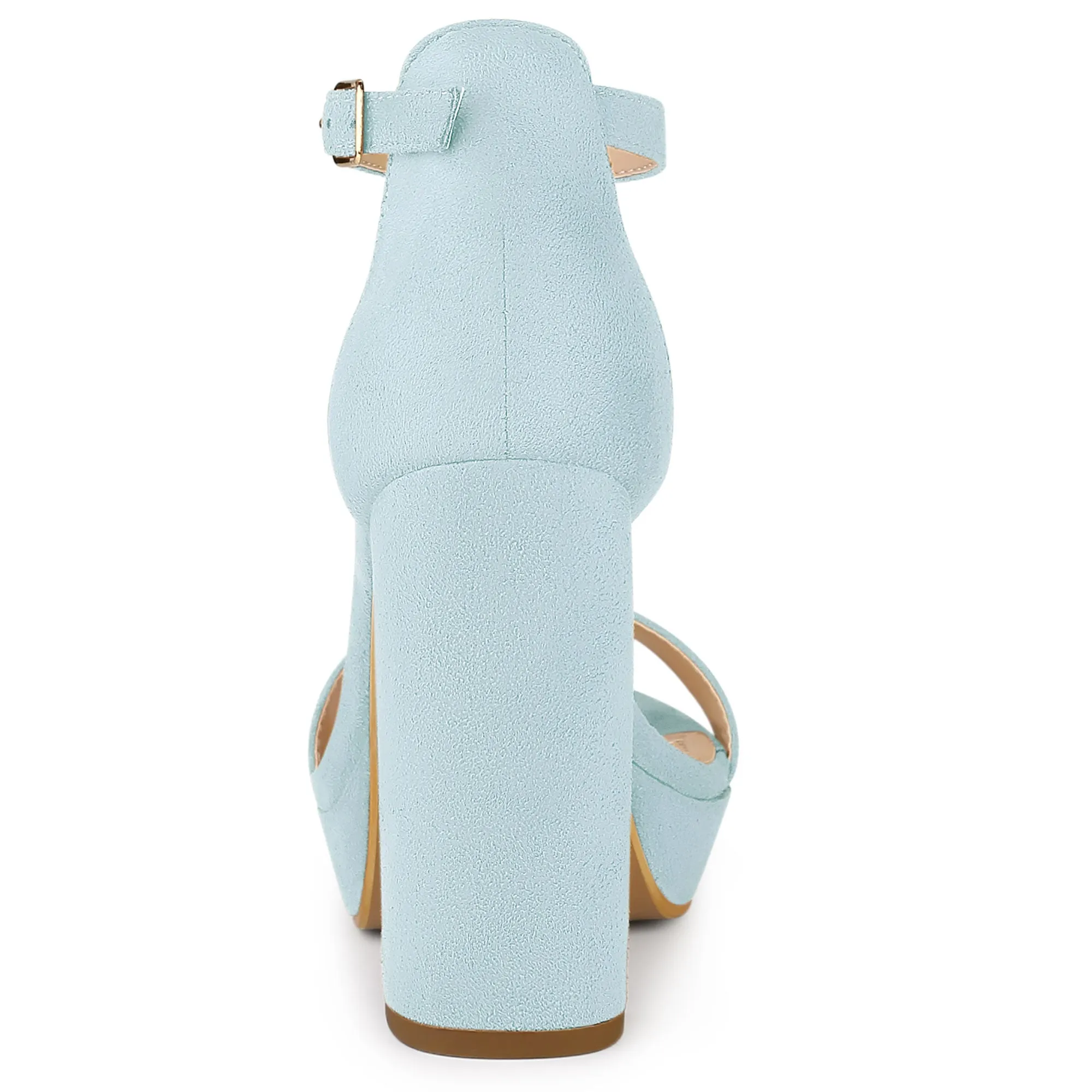 Faux Suede Ankle Strap Platform Chunky Heel Sandals sold by Allegra K product image thumbnail 3