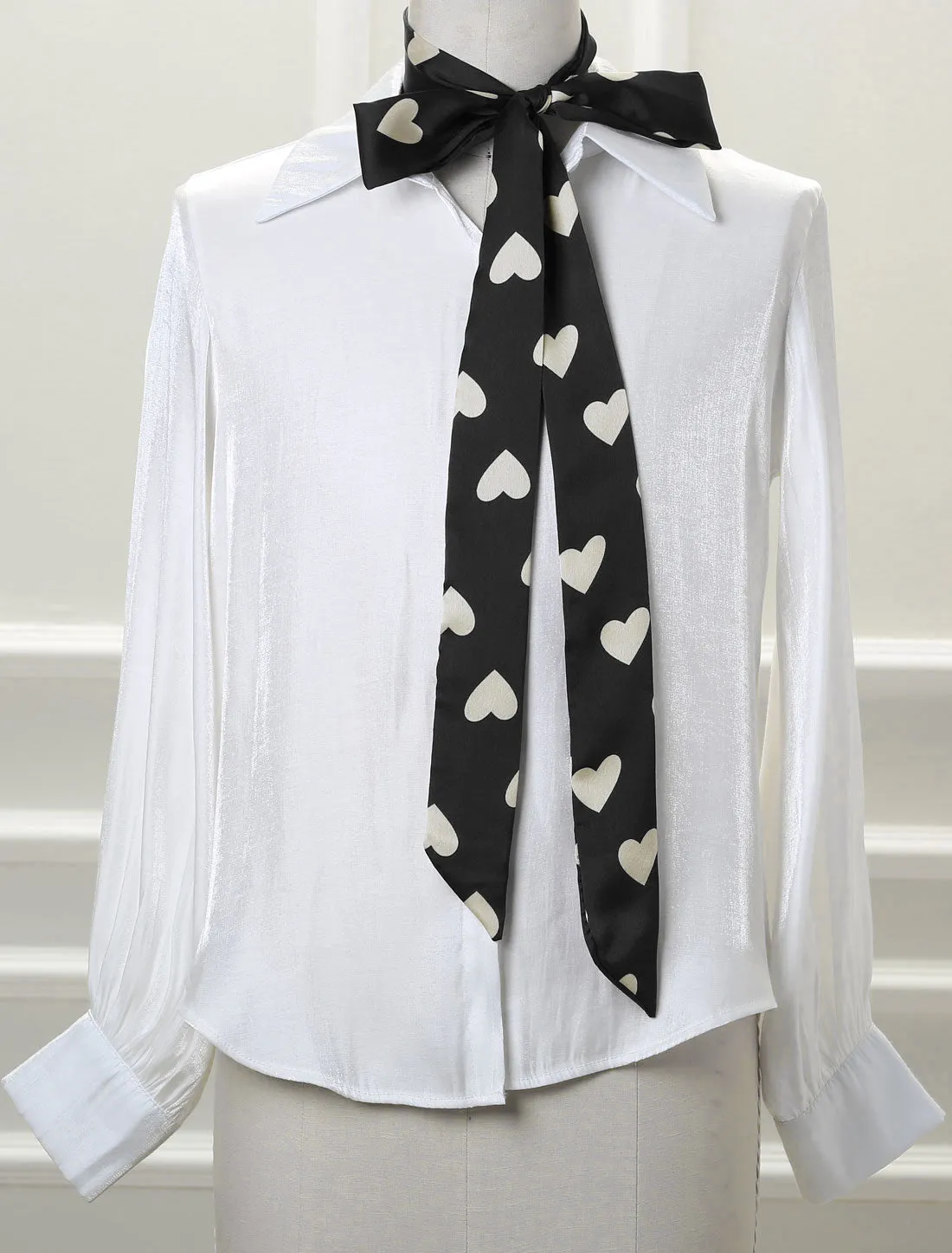 Skinny Ribbon Neckerchief Heart Pattern Narrow Headband sold by Allegra K product image thumbnail 2