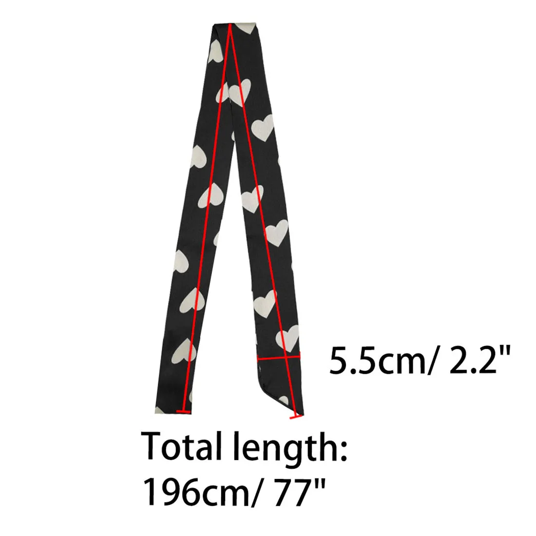 Skinny Ribbon Neckerchief Heart Pattern Narrow Headband sold by Allegra K product image thumbnail 3