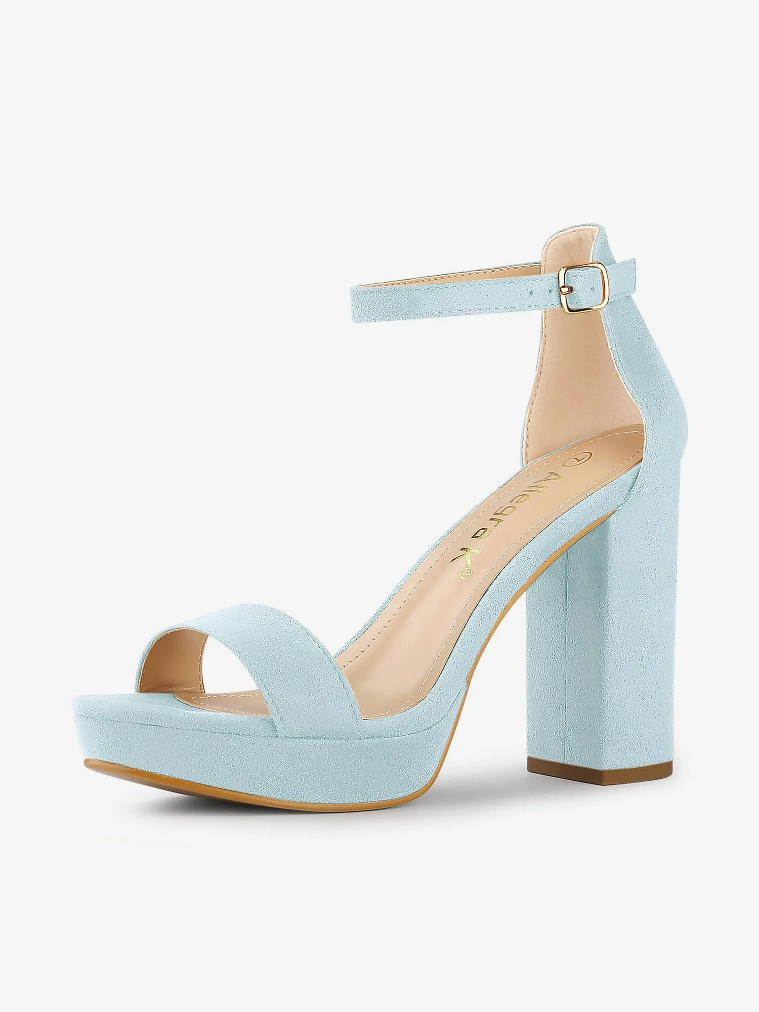 Faux Suede Ankle Strap Platform Chunky Heel Sandals sold by Allegra K