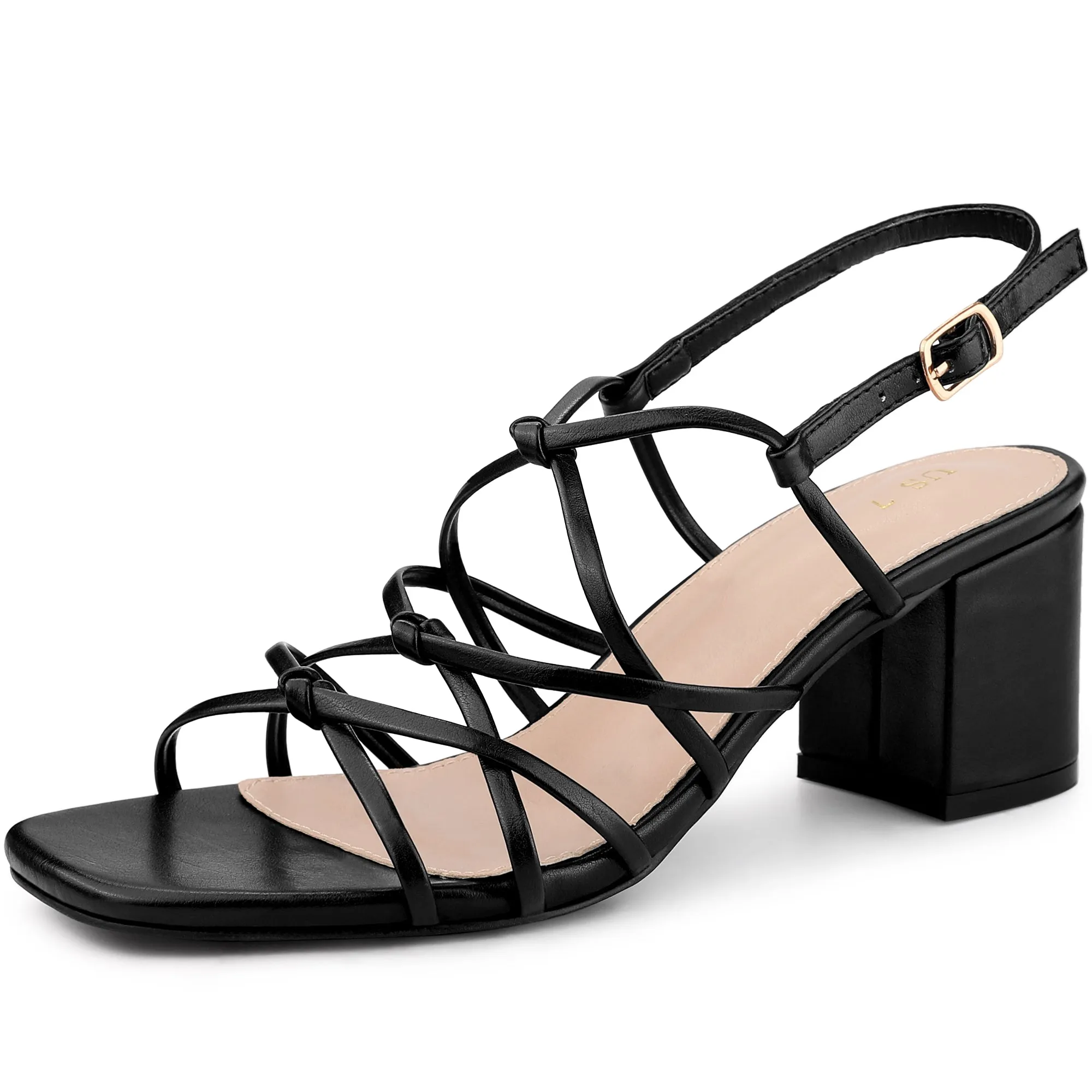 Women's Open Toe Knots Ankle Strap Chunky Heels Sandals sold by Allegra K product image thumbnail 2