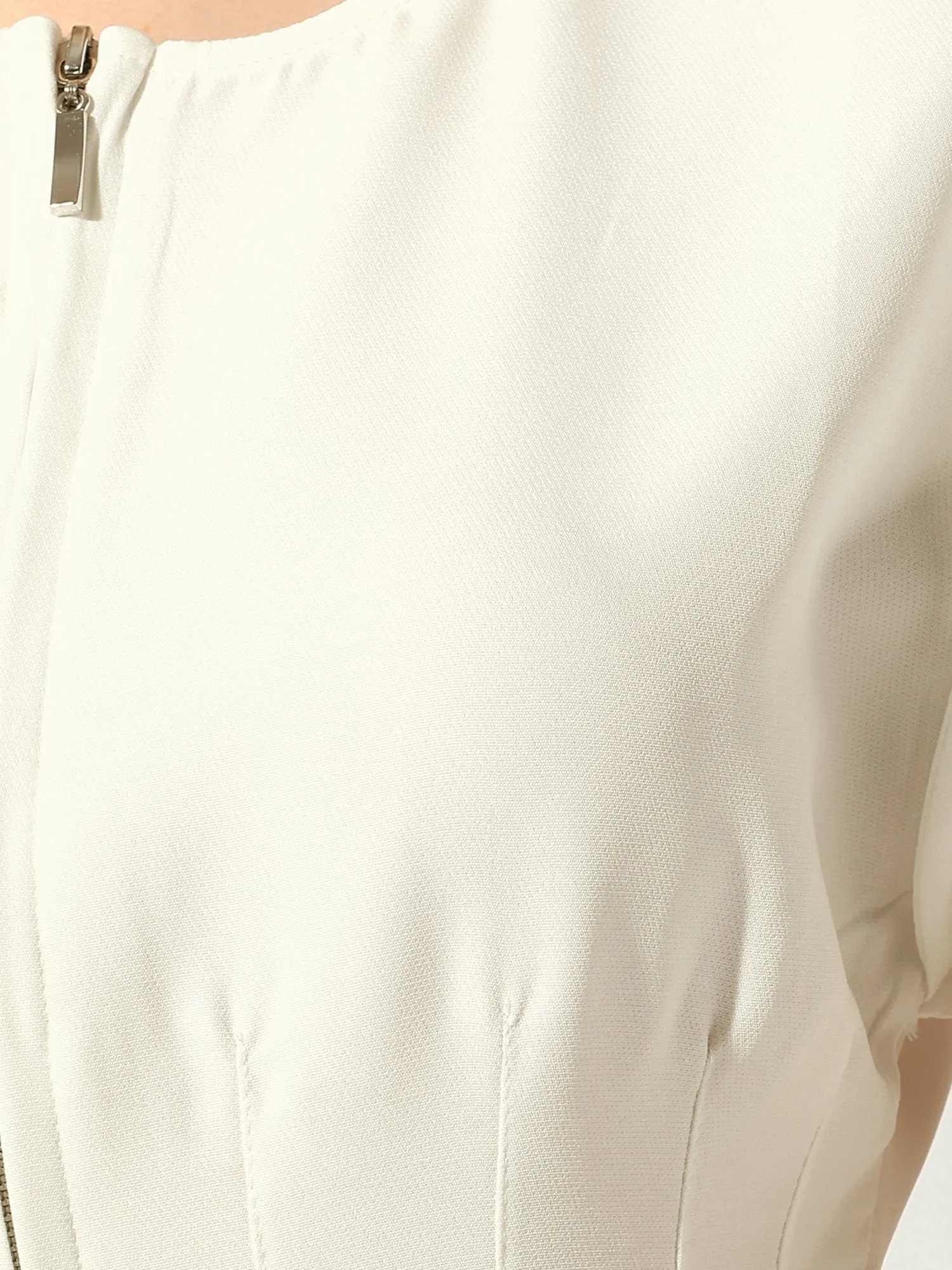 Zipper Front Round Neck Cap Sleeve Front Split Midi Dress sold by Allegra K product image thumbnail 4