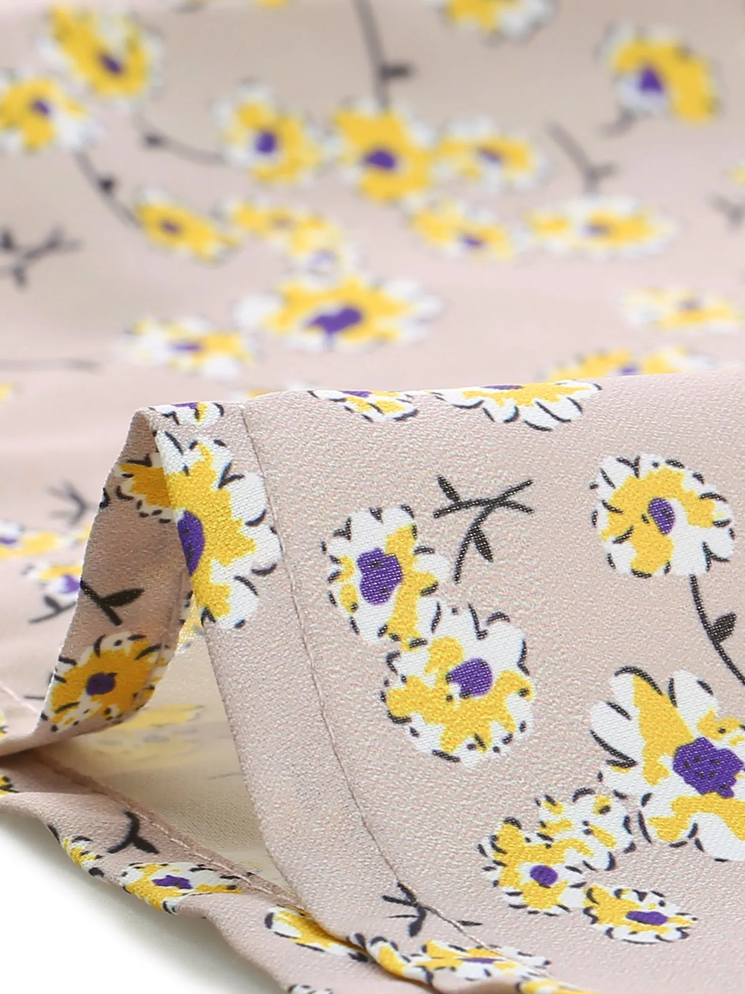 Victorian Ruffled Neck Long Sleeve Ditsy Floral Blouse sold by Allegra K product image thumbnail 5