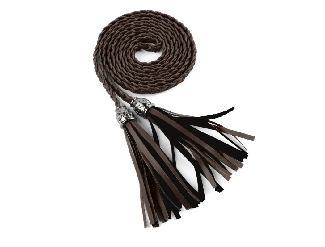 Tassel Braided Skinny Woven Waist Belts for Skirt Dress sold by Allegra K