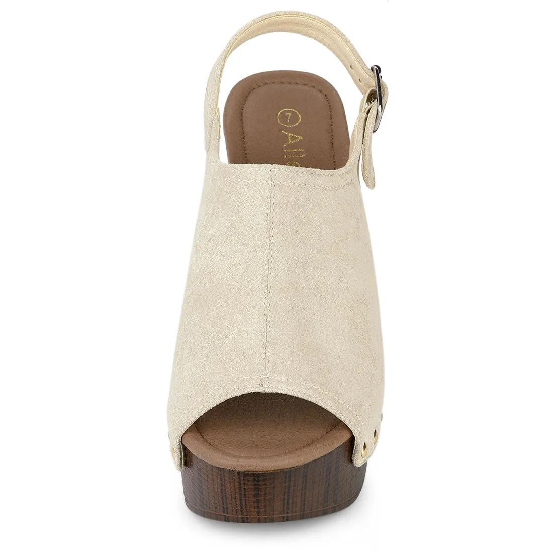 Open Toe Slingback Platform Chunky Heel Sandals sold by Allegra K product image thumbnail 4