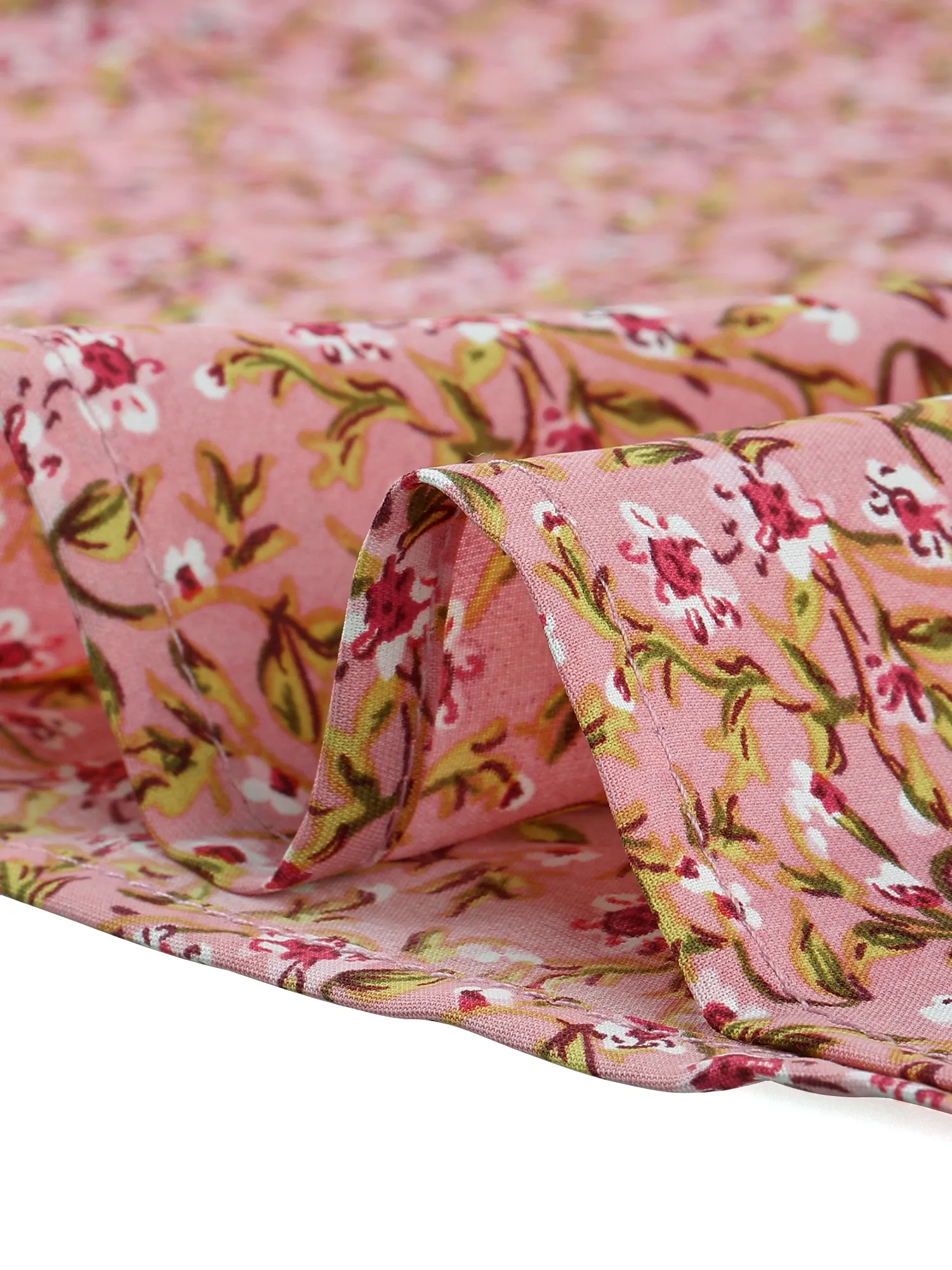 Puff Sleeve Ruffle Frill Neck Floral Blouse Top sold by Allegra K product image thumbnail 5