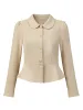 Peplum Peter Pan Collar Ruffle Hem Elegant Office Work Blazer sold by Allegra K