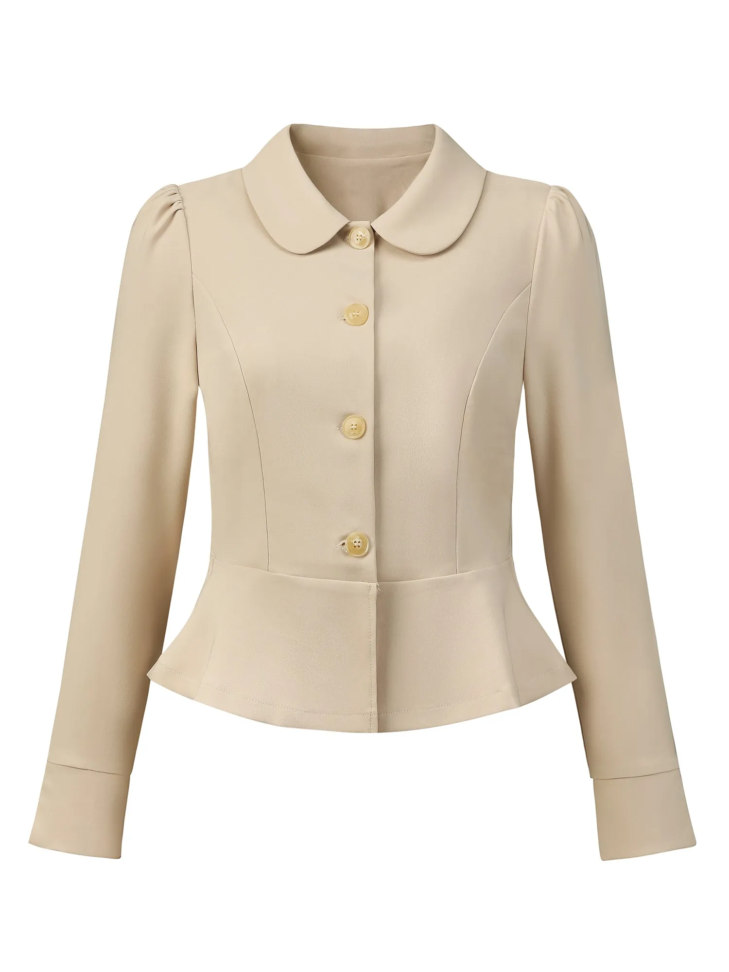 Peplum Peter Pan Collar Ruffle Hem Elegant Office Work Blazer sold by Allegra K product image thumbnail 5