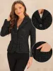 Plaid Tweed Notched Lapel Button Long Sleeve Blazer Jackets sold by Allegra K