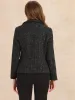 Plaid Tweed Notched Lapel Button Long Sleeve Blazer Jackets sold by Allegra K