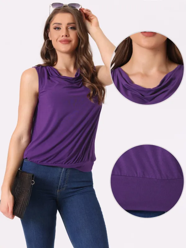 Sleeveless Tops Cowl Neck Lightweight Casual Blouse sold by Allegra K