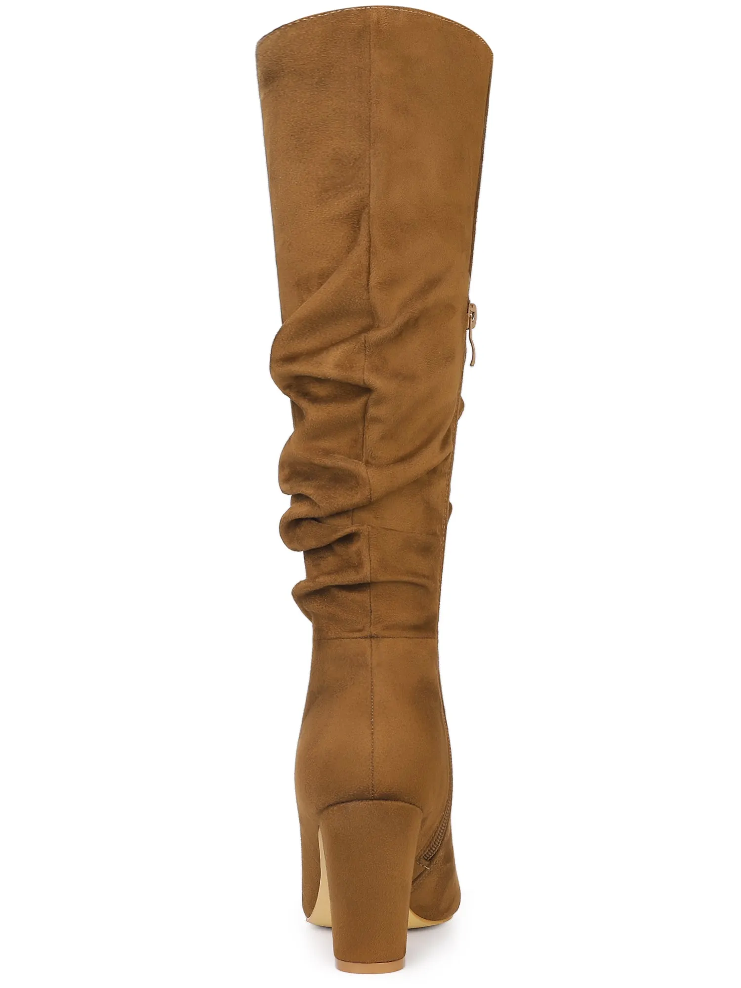 Slouchy Pointed Toe Chunky Heel Knee High Boots sold by Allegra K product image thumbnail 4