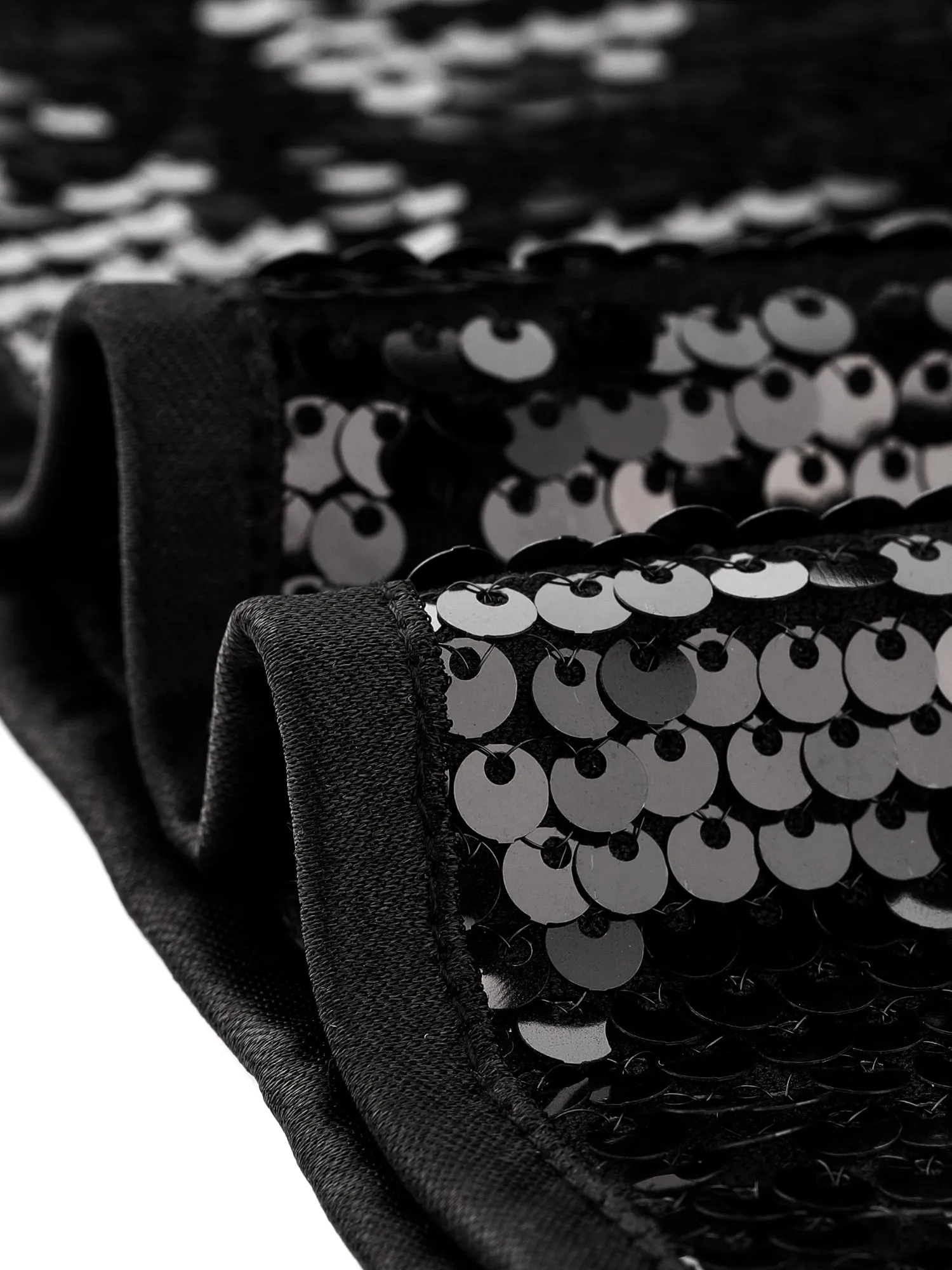 Sequin Long Sleeve V Neck Sparkly Shiny Crop Top Blouse sold by Allegra K product image thumbnail 5