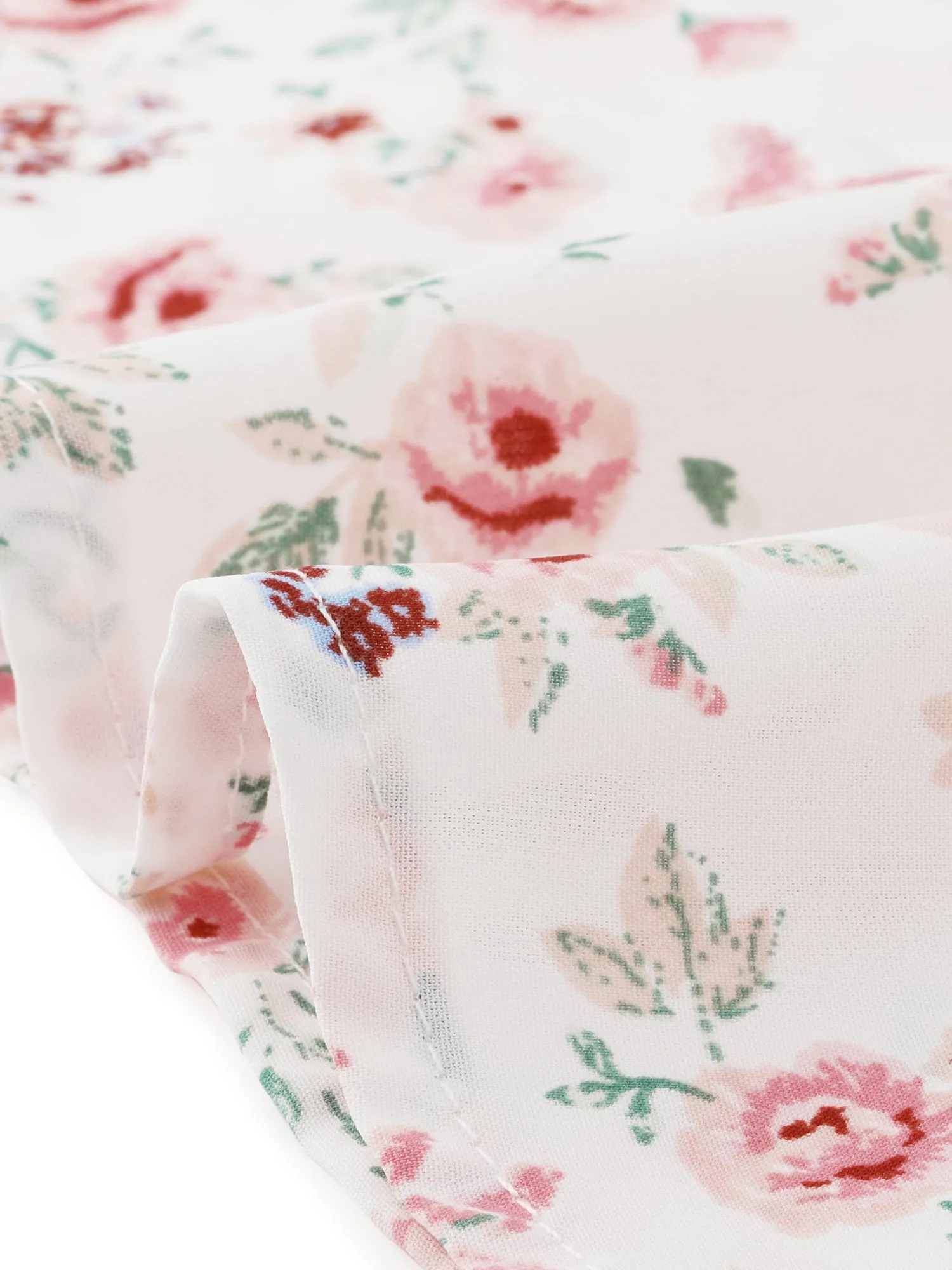 Floral Lace Up Smocked Back Ruffle Summer A-Line Midi Dress sold by Allegra K product image thumbnail 5