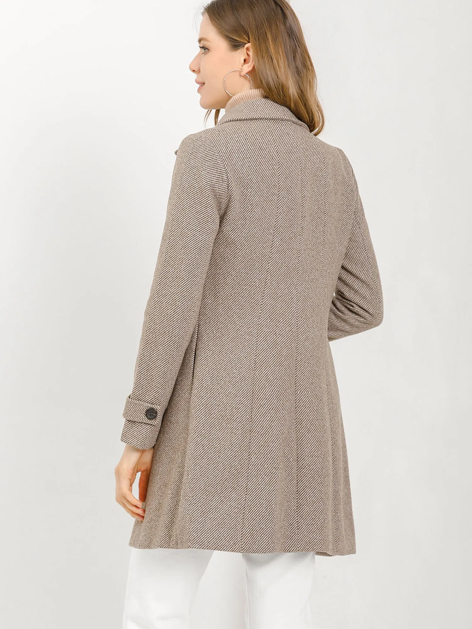 Peter Pan Collar Single Breasted Overcoat Winter Long Coat sold by Allegra K product image thumbnail 5