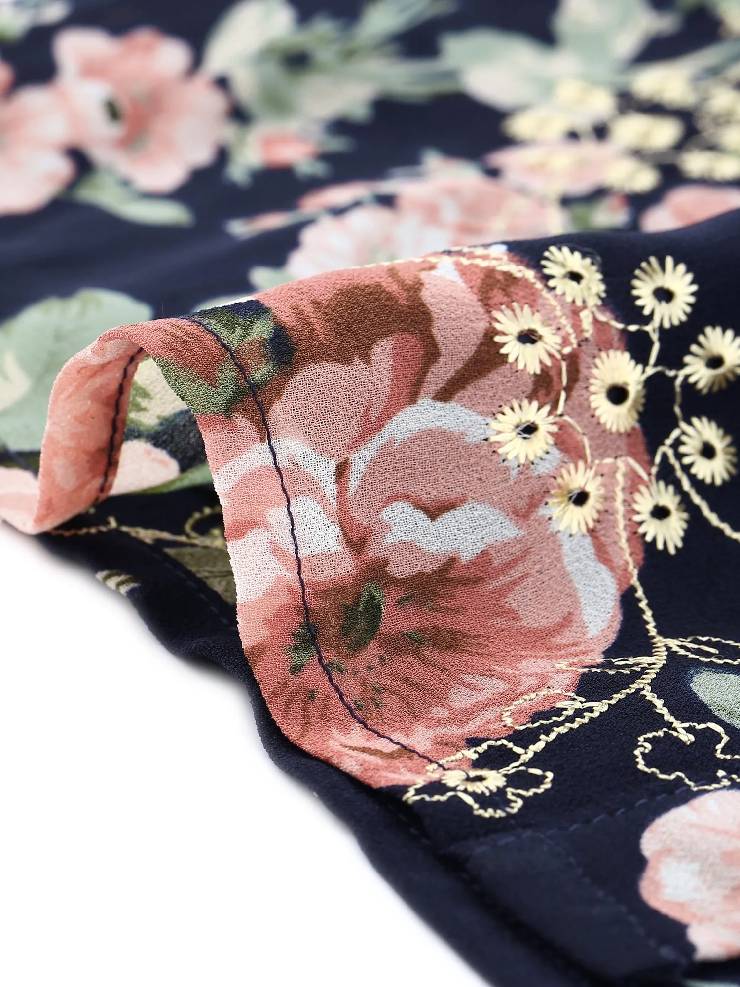 Vintage Floral Blouse Ruffle Collar Puff Sleeve Button Down Shirt Top sold by Allegra K product image thumbnail 4