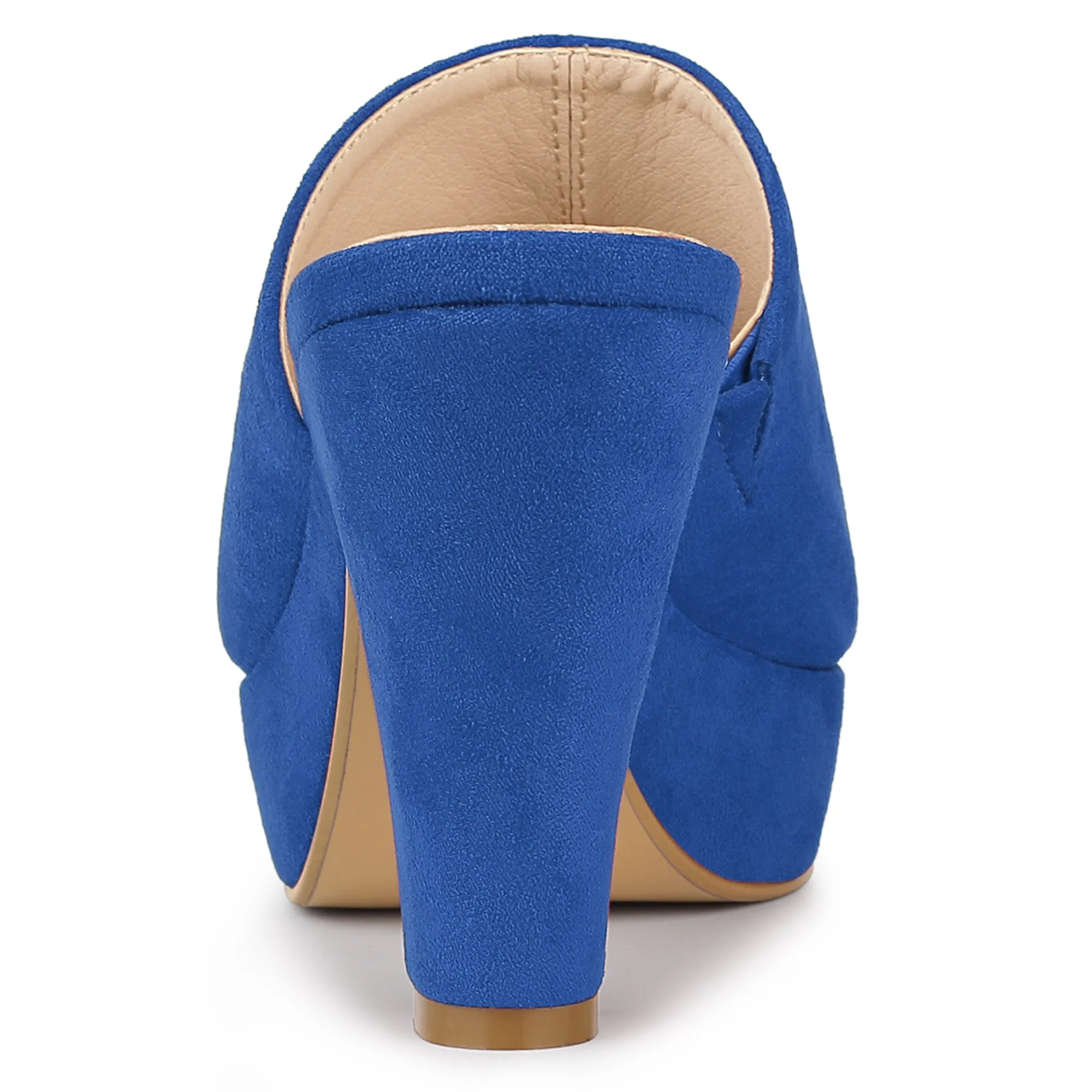 Faux Suede Open Toe Platform Chunky Heel Slide Sandals sold by Allegra K product image thumbnail 3