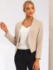 Solid Color Collarless Cropped Office Blazer Jacket sold by Allegra K