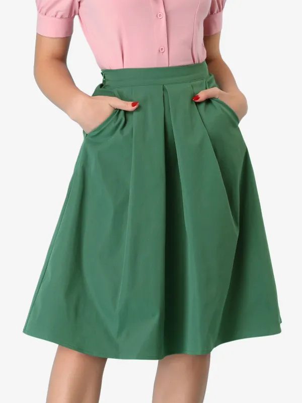 Casual High Waist A-Line Bow Back Knee Length Skirt sold by Allegra K