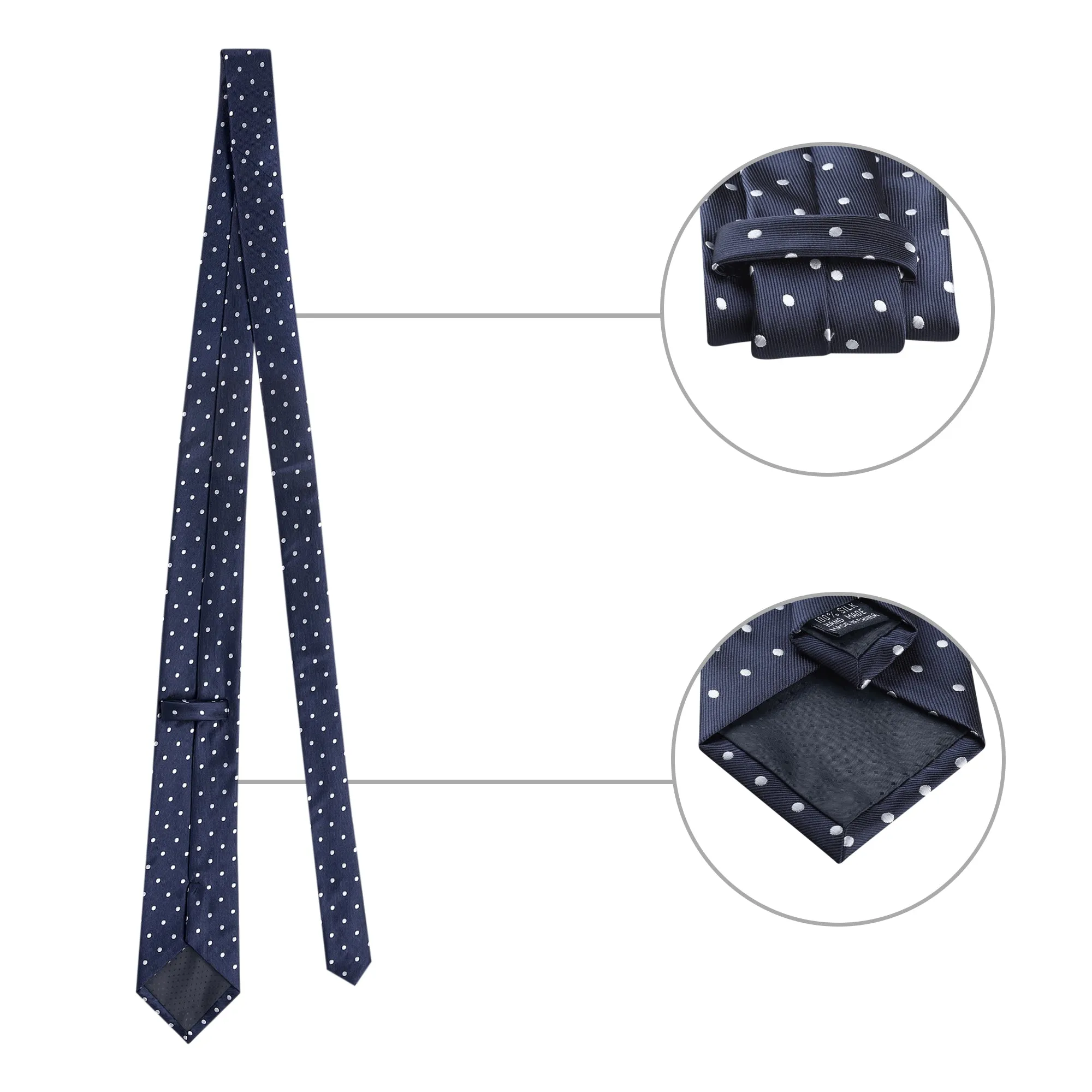 Polka Dot Self-tied Handkerchief Clip Cufflinks Business Necktie Sets sold by Allegra K product image thumbnail 2